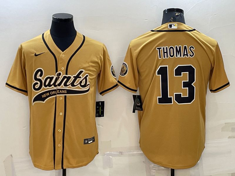 Men New Orleans Saints 13 Thomsa Yellow 2022 Nike Co branded NFL Jerseys